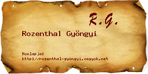 Rozenthal Gyöngyi névjegykártya
