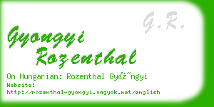 gyongyi rozenthal business card